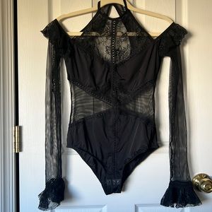 Black Lace & Mesh Bodysuit